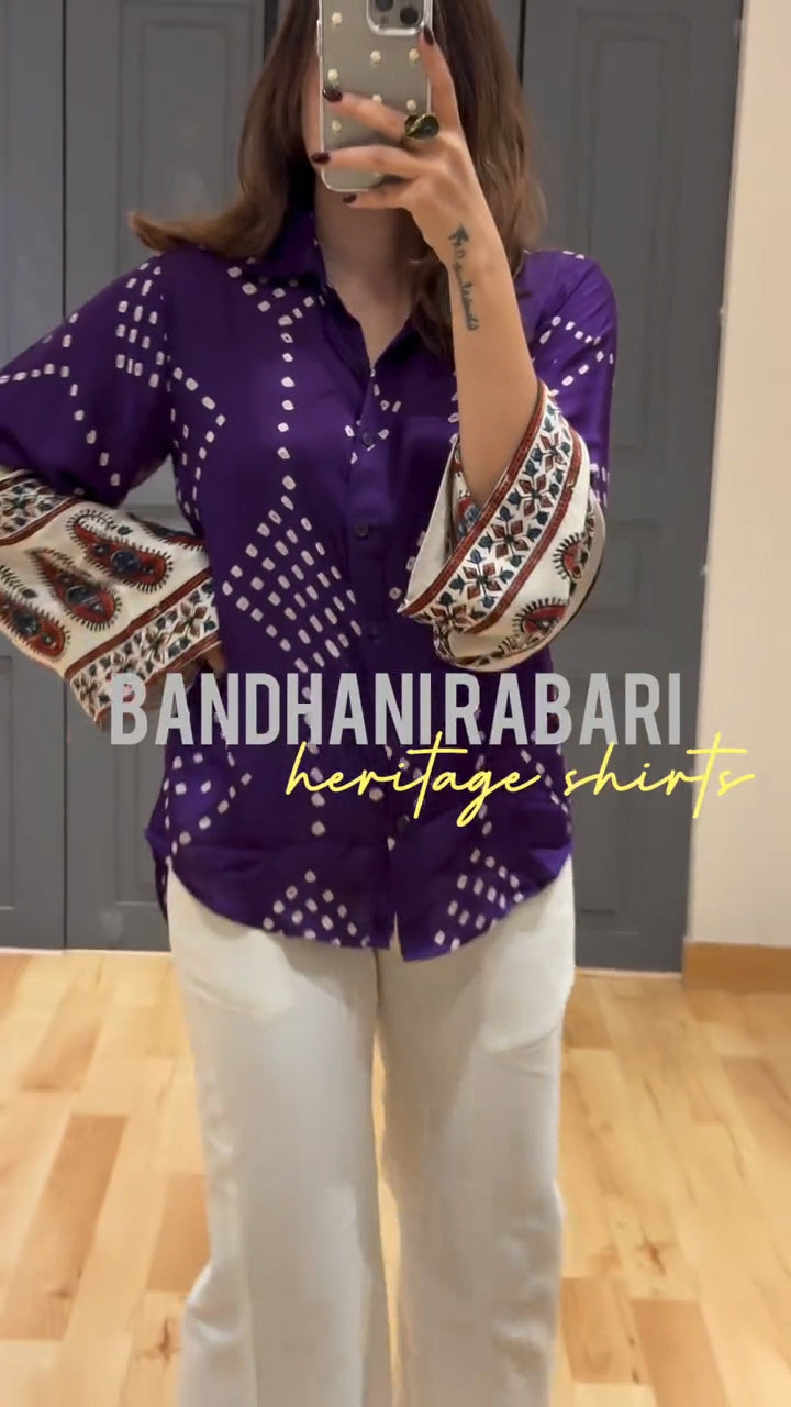 Bandhani Block Print Up-Down Pattern Shirt