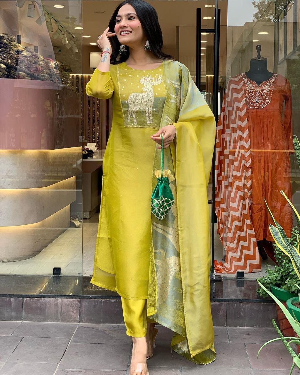 Beautiful hot fix and handwork on nack suit set
