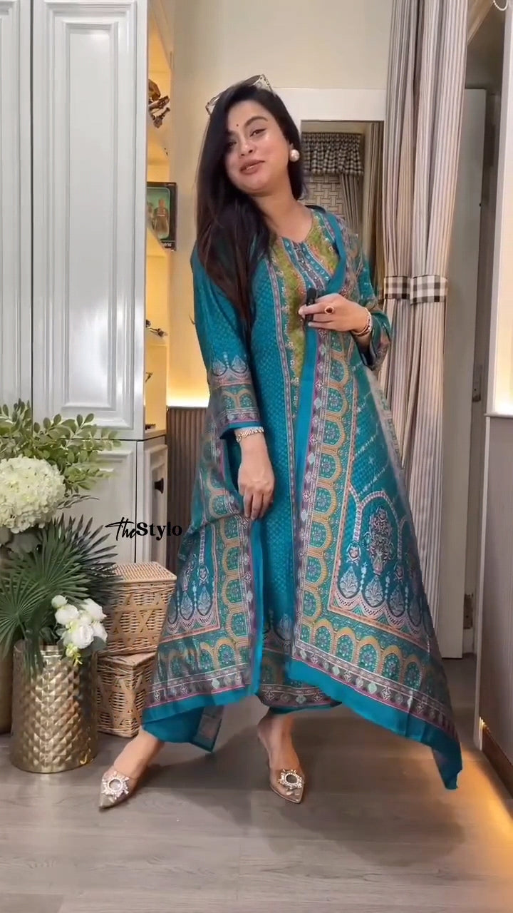 Beautiful Printed Muslin Suit Set