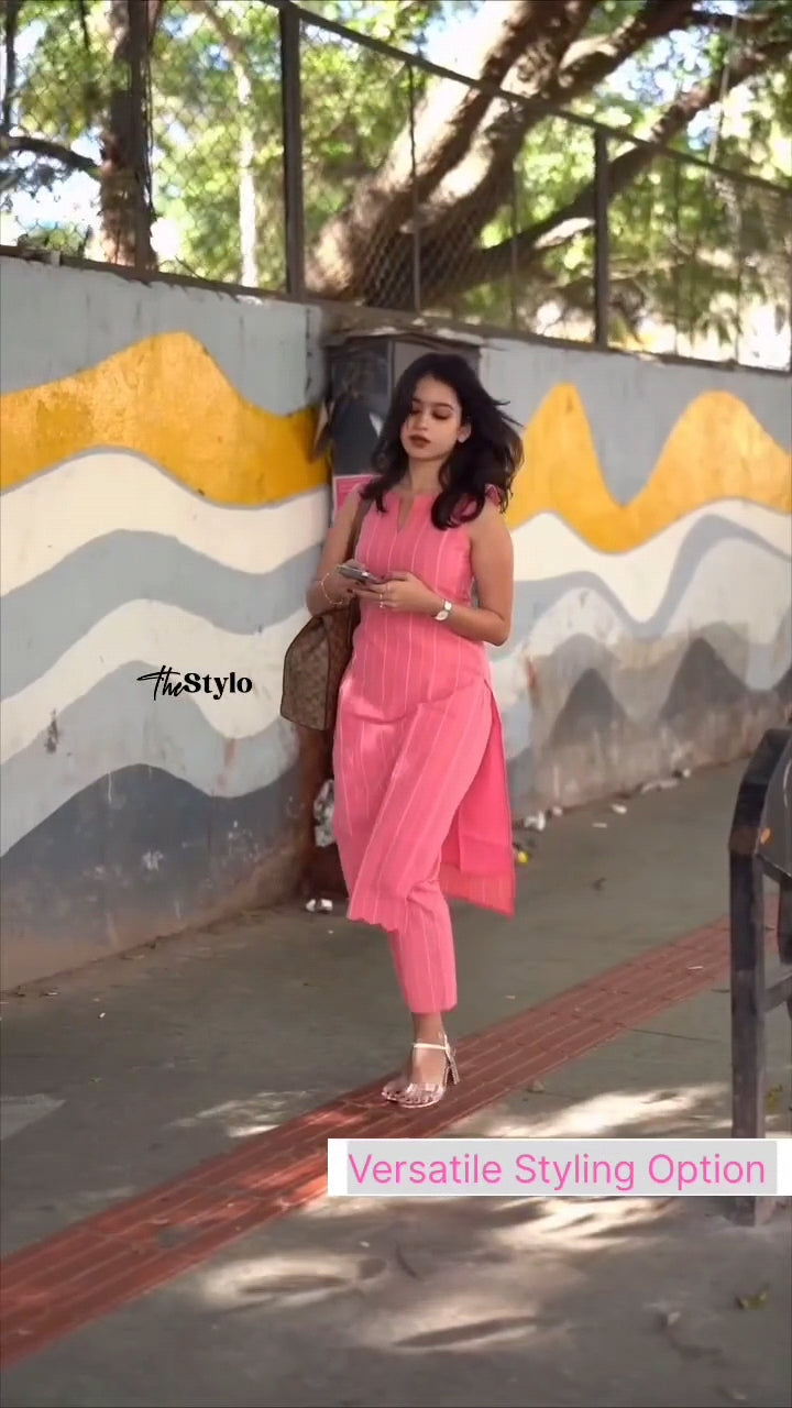 Pink Serenity Kurti Two Piece