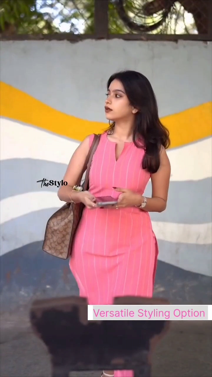 Pink Serenity Kurti Pant Pair