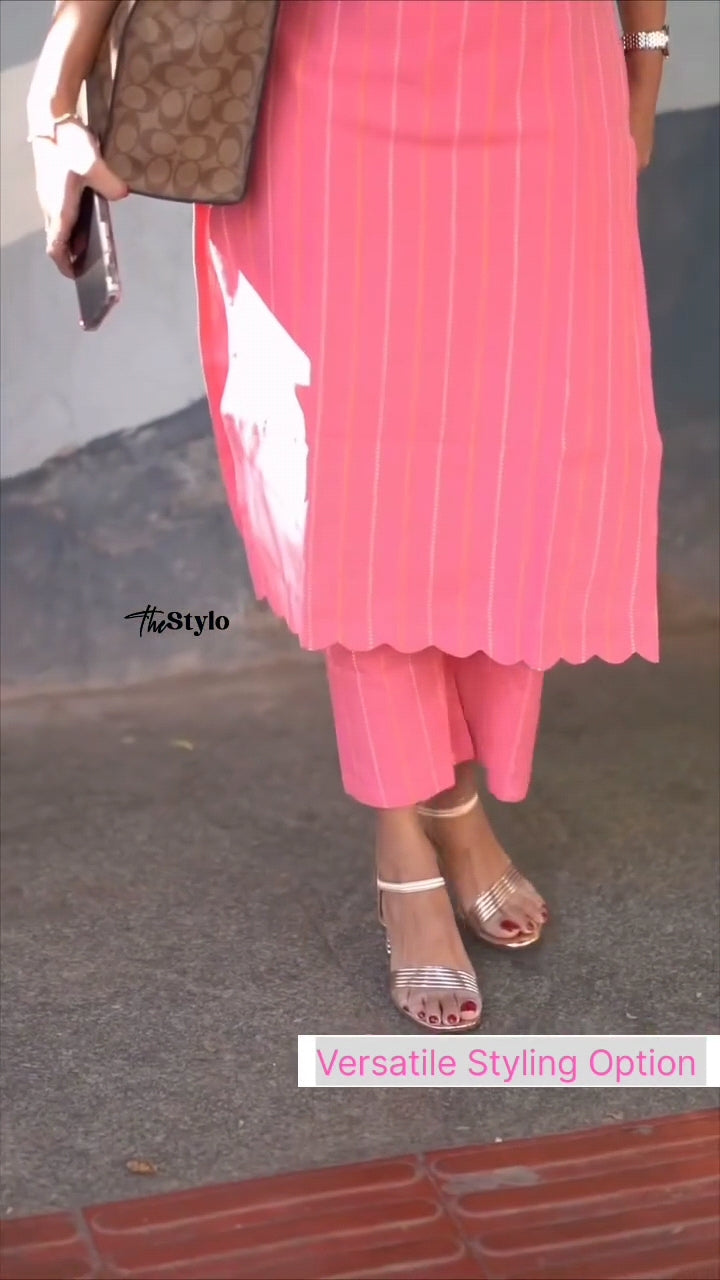 Pink Serenity Kurti Two Piece