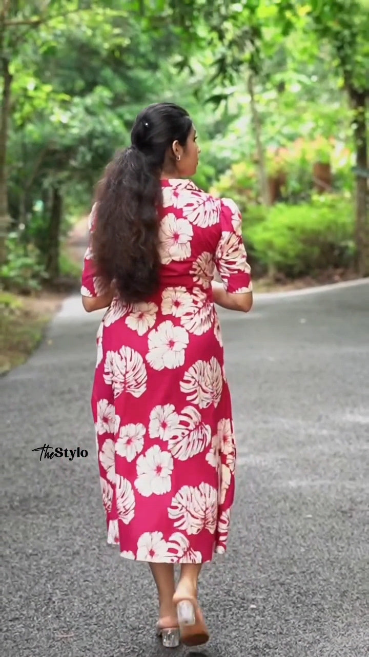 Pink Shirt Collar Kurti