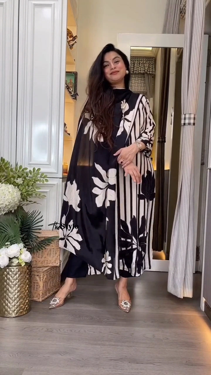 Zebra Wave Kurti Set