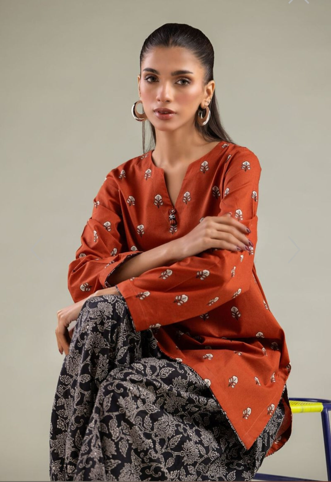 Amber Grace Printed Rayon Kurta Palazzo Set
