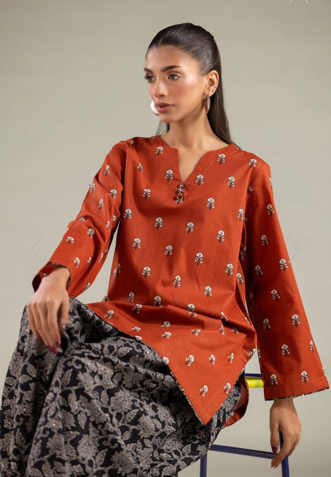 Amber Grace Printed Rayon Kurta Palazzo Set