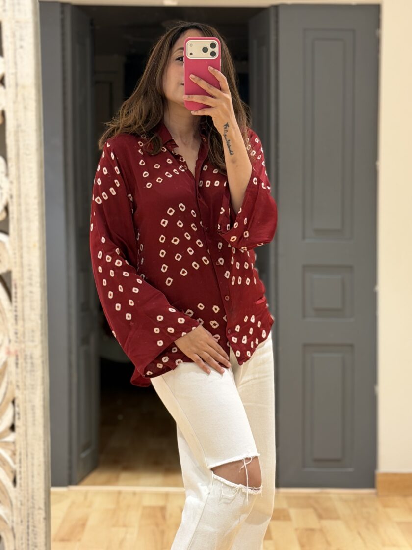 Vintage Bandhani Print Women’s Shirt