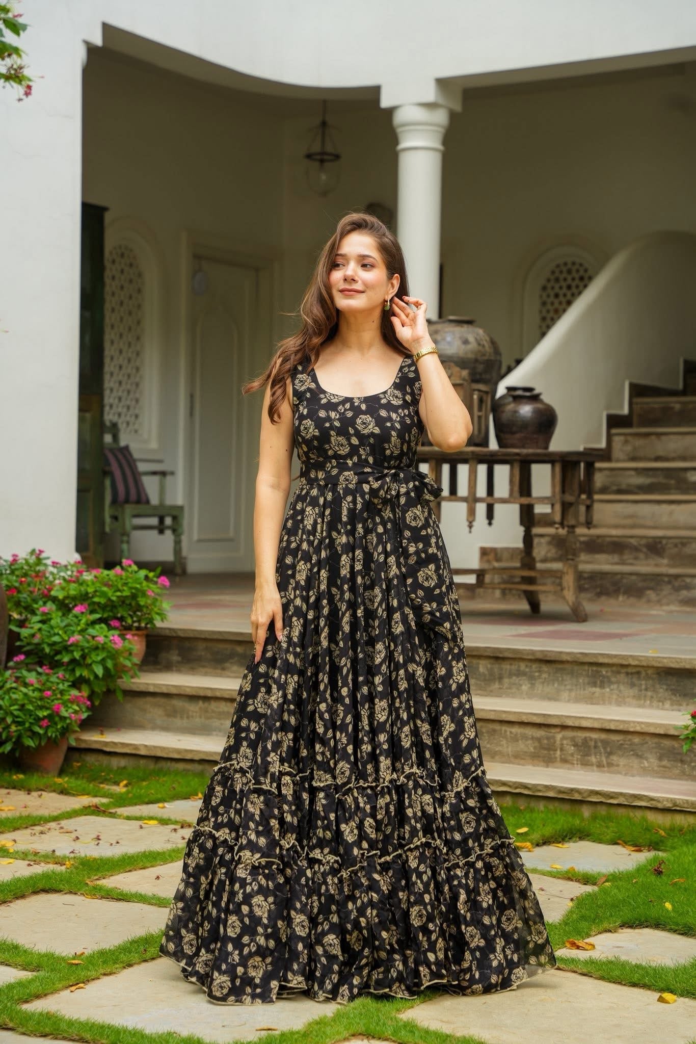 Boho Pattern Maxi Gown