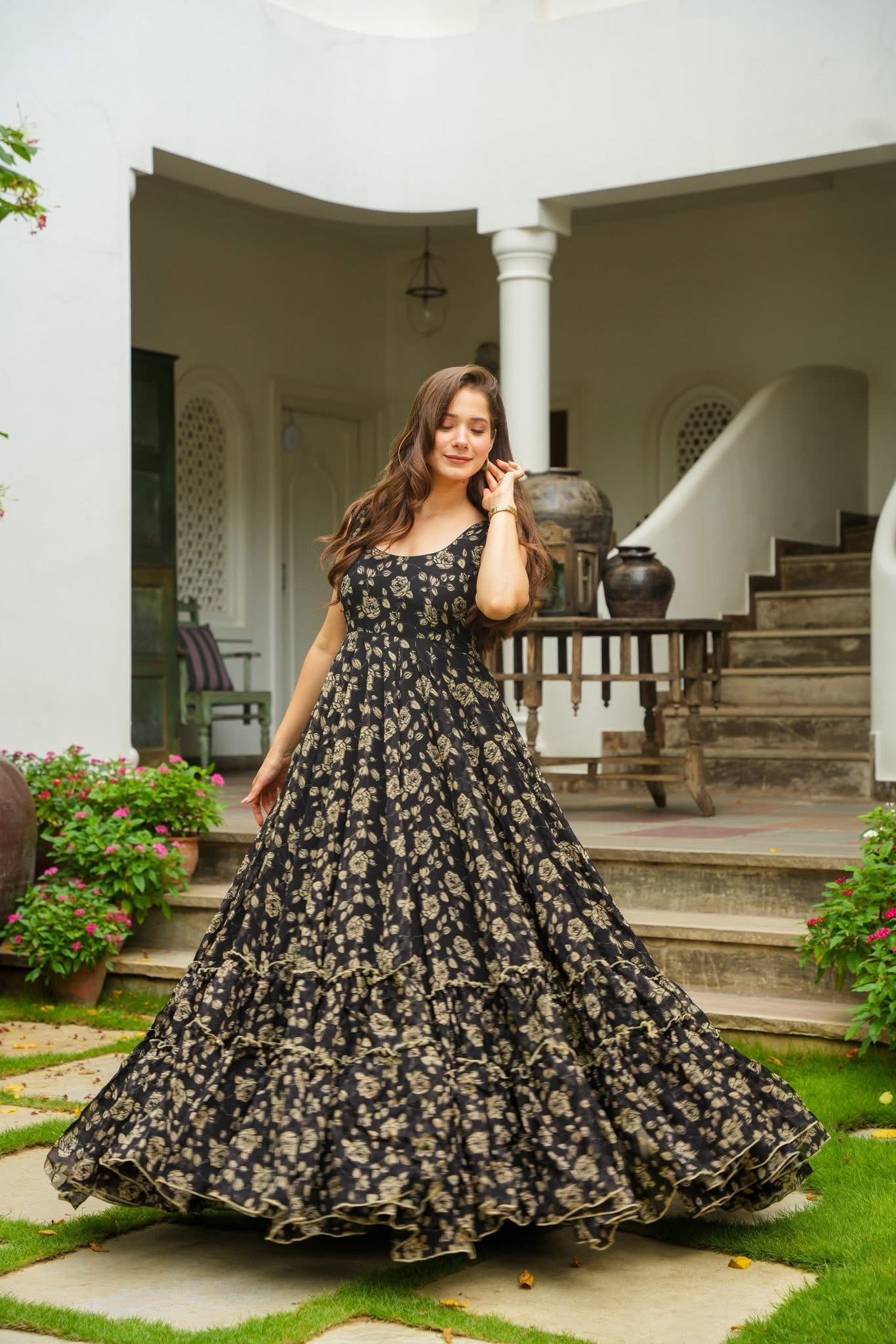 Boho Pattern Maxi Gown