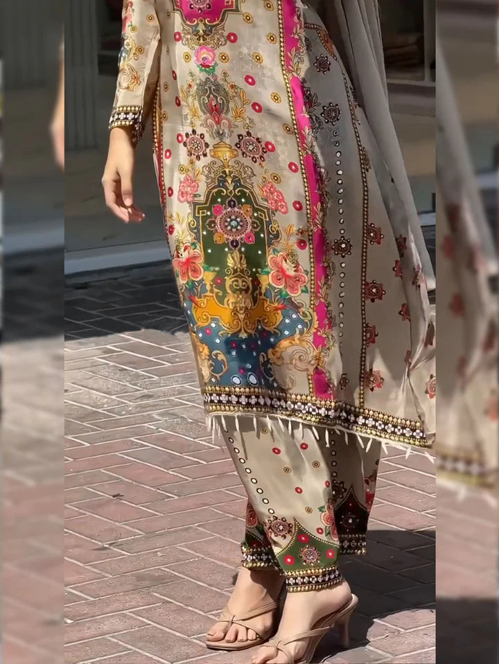 Deluxe Designer Kurti & Palazzo Set