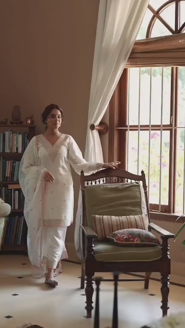 White bul bul suit set