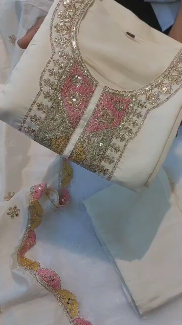 White wear luxurious suit set for women