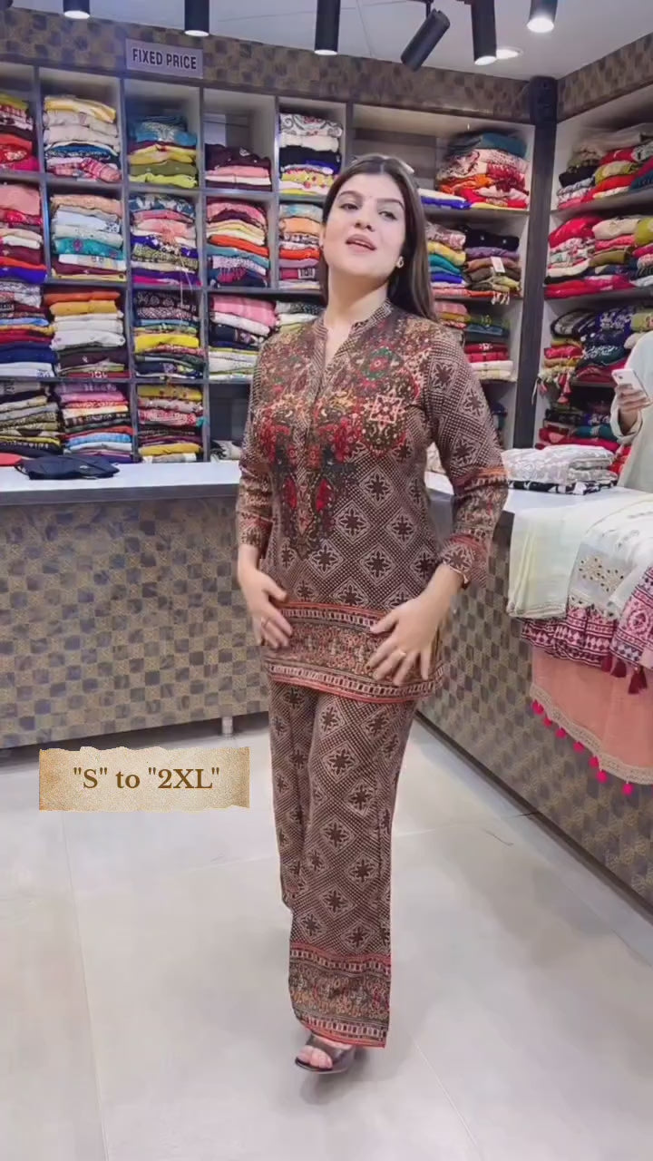 Rust & Brown Printed Co-ord Set