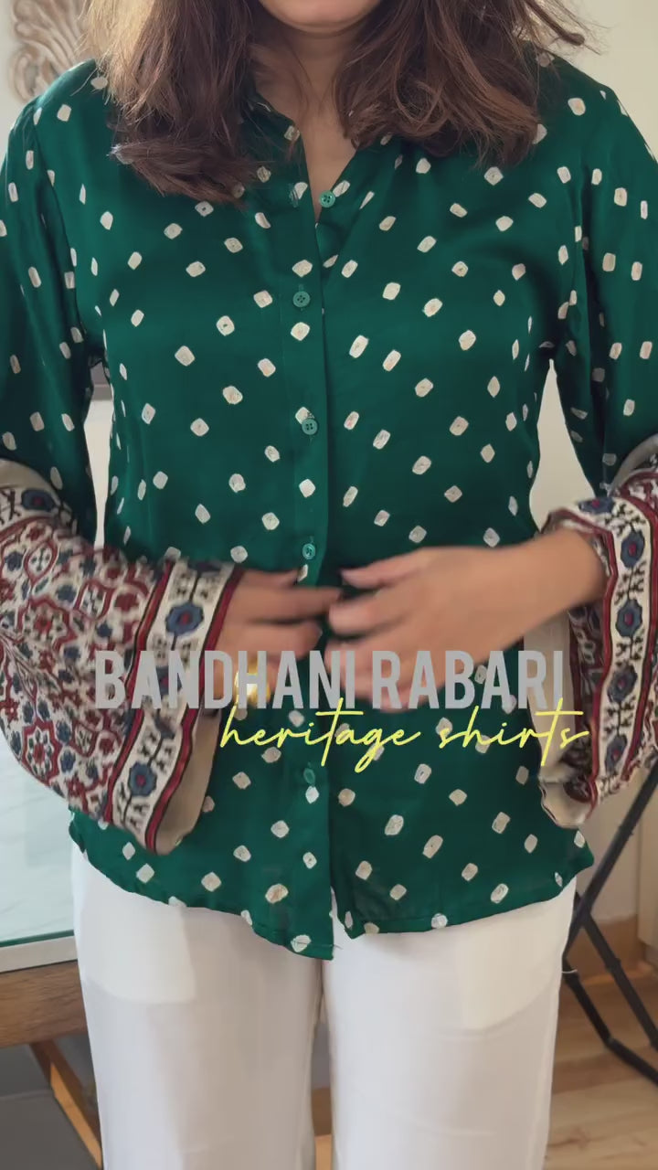 Teal Signature Bandhani Print Shirt